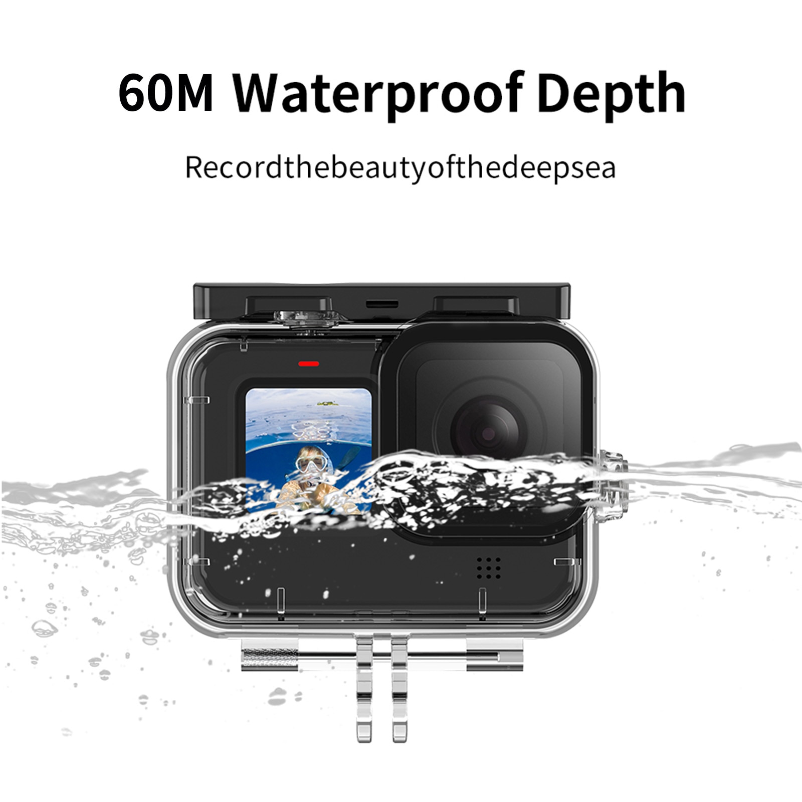 TELESIN 60M Waterproof Case Underwater Tempered Glass Lens Diving Housing Cover for GoPro Hero 9 10 11 12 Black 2