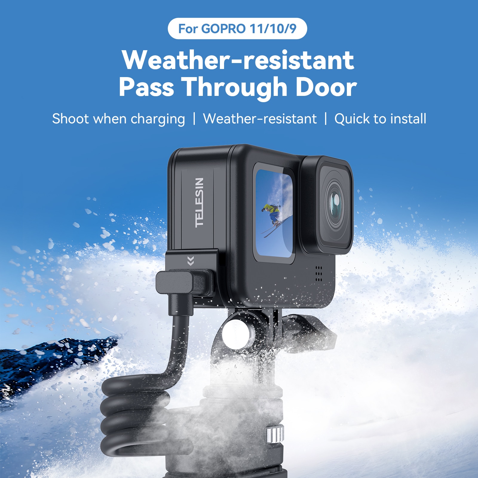 TELESIN For GoPro 9 10 11 12 Waterproof Side Cover Easy Removable Type-C Charging Cover Port For GoPro Hero 9 10 11 Battery 2 TELESIN For GoPro 9 10 11 12 Waterproof Side Cover Easy Removable Type-C Charging Cover Port For GoPro Hero 9 10 11 Battery 2