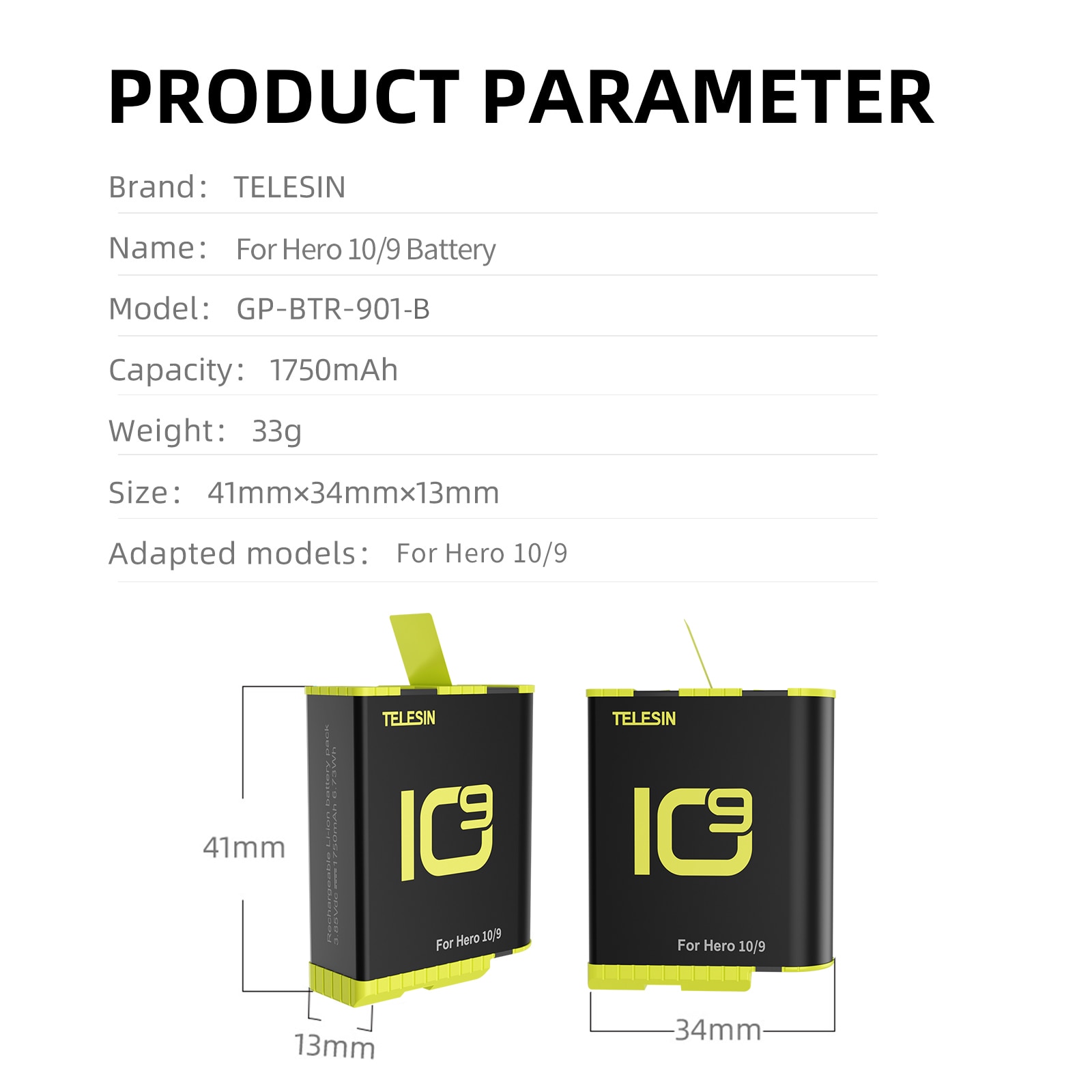 2Pack 1750mAh Battery For GoPro Hero 9 10 With Battery Box - Larger Capacity 5 2Pack 1750mAh Battery For GoPro Hero 9 10 With Battery Box - Larger Capacity 5