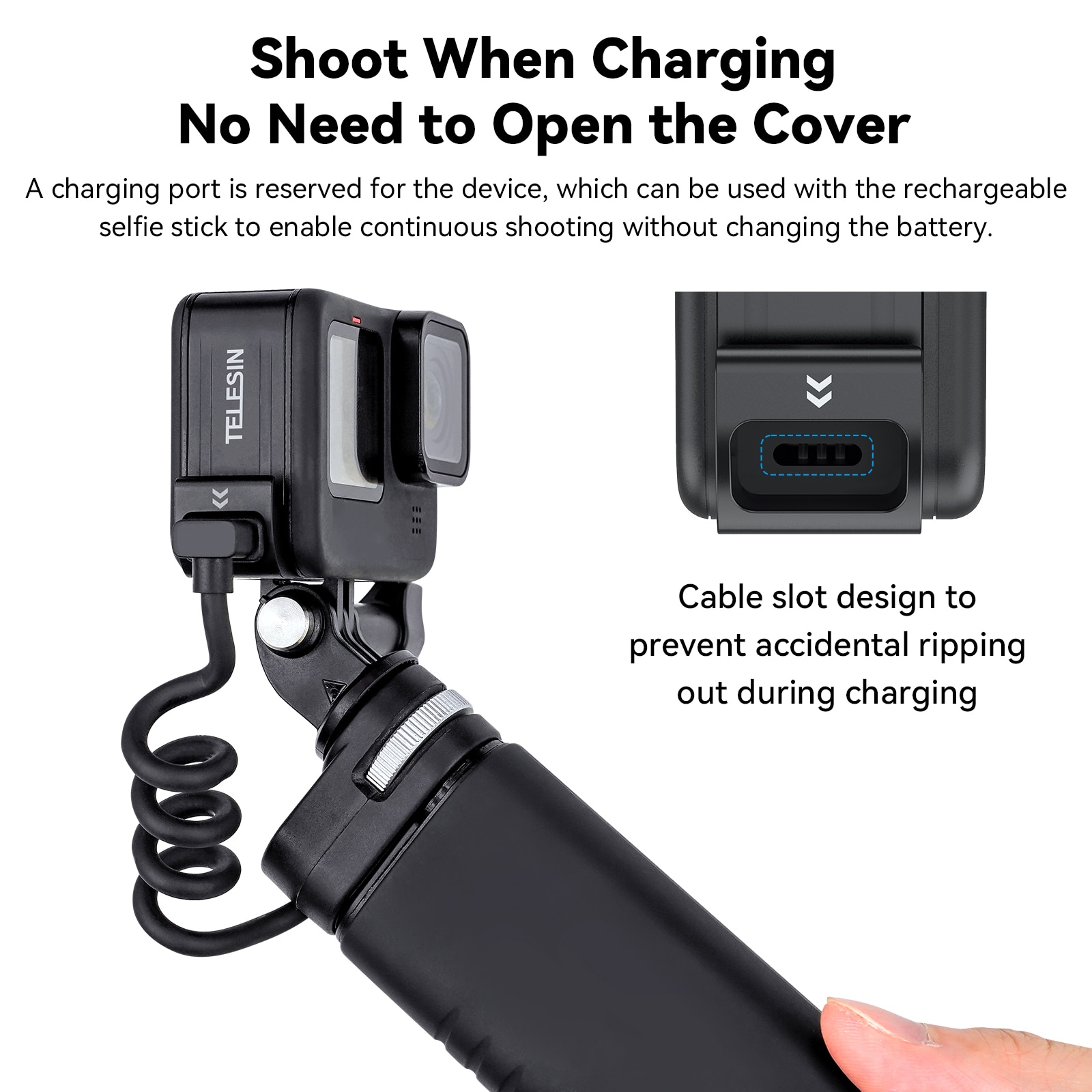 TELESIN For GoPro 9 10 11 12 Waterproof Side Cover Easy Removable Type-C Charging Cover Port For GoPro Hero 9 10 11 Battery 4 TELESIN For GoPro 9 10 11 12 Waterproof Side Cover Easy Removable Type-C Charging Cover Port For GoPro Hero 9 10 11 Battery 4