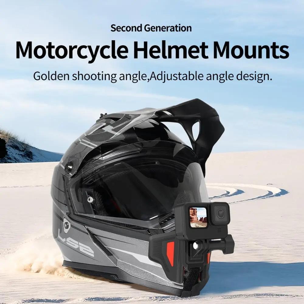 TELESIN Motorcycle Helmet Mount Strap Flodable Front Chin Mount for GoPro Hero 12 11 10 9 8 7 6 5 DJI Osmo Action Insta360 2 TELESIN Motorcycle Helmet Mount Strap Flodable Front Chin Mount for GoPro Hero 12 11 10 9 8 7 6 5 DJI Osmo Action Insta360 2