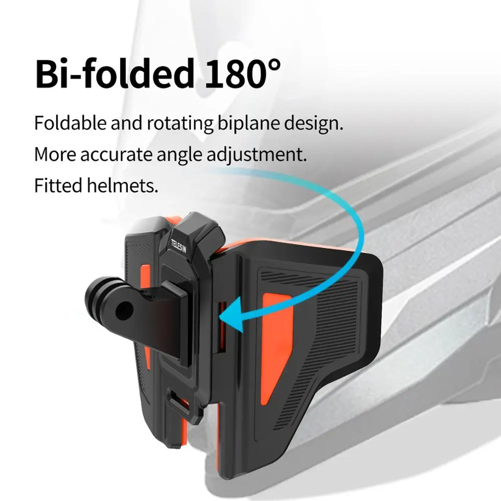 TELESIN Motorcycle Helmet Mount Strap Flodable Front Chin Mount for GoPro Hero 12 11 10 9 8 7 6 5 DJI Osmo Action Insta360 3 TELESIN Motorcycle Helmet Mount Strap Flodable Front Chin Mount for GoPro Hero 12 11 10 9 8 7 6 5 DJI Osmo Action Insta360 3