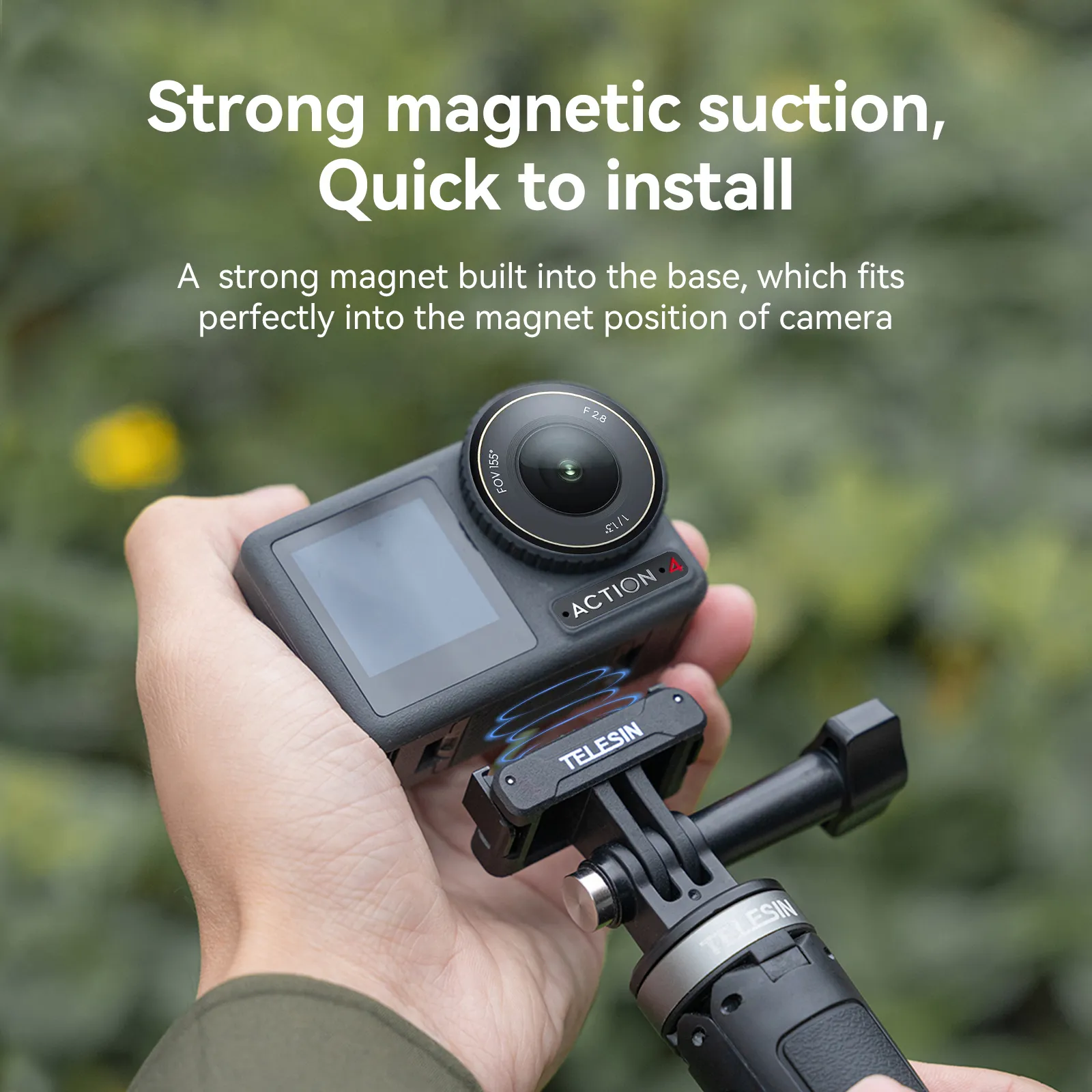 TELESIN Magnetic Two Claw Adapter Action Camera Accessories For DJI OSMO Action 3 4 Adapter 3 TELESIN Magnetic Two Claw Adapter Action Camera Accessories For DJI OSMO Action 3 4 Adapter 3