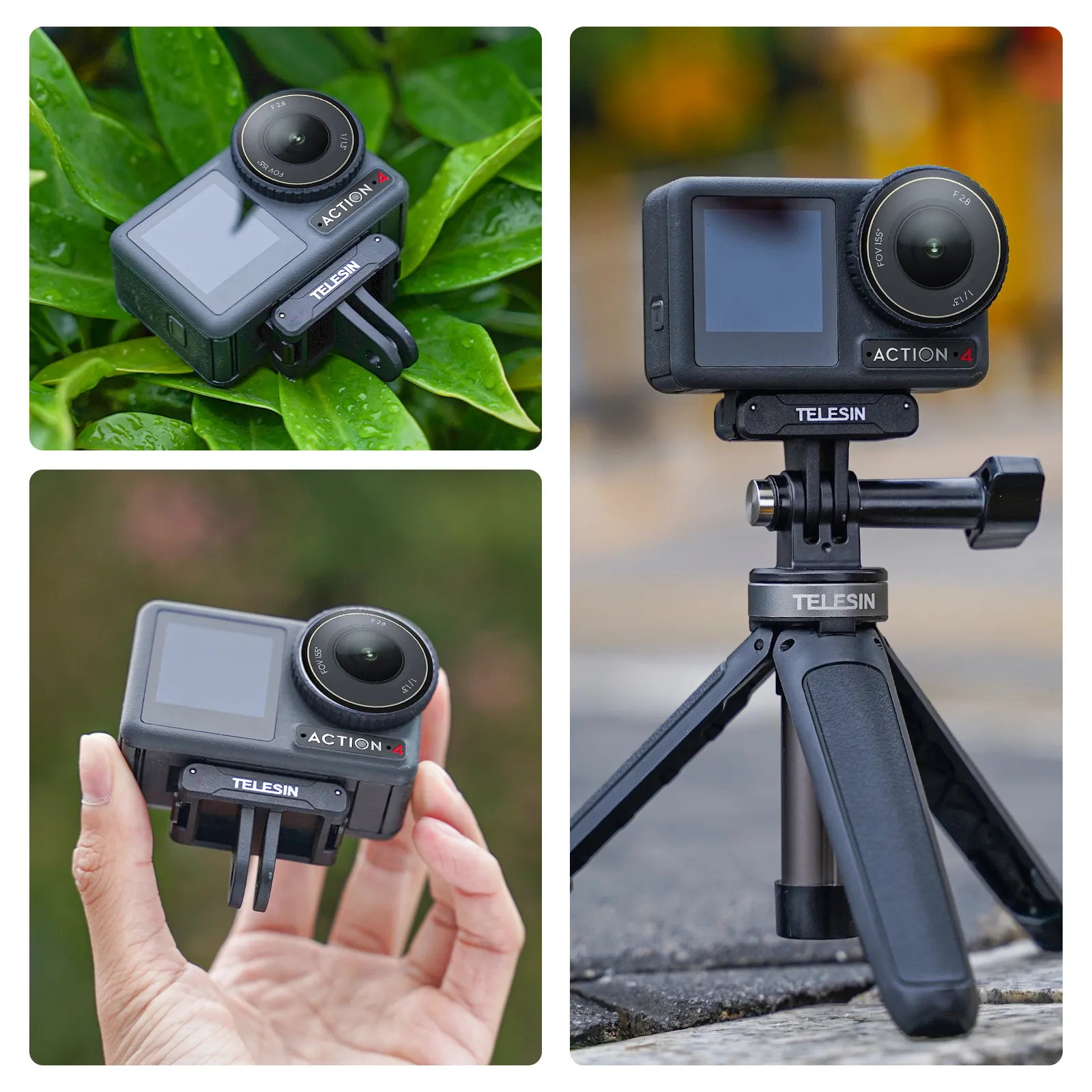 TELESIN Magnetic Two Claw Adapter Action Camera Accessories For DJI OSMO Action 3 4 Adapter 5 TELESIN Magnetic Two Claw Adapter Action Camera Accessories For DJI OSMO Action 3 4 Adapter 5