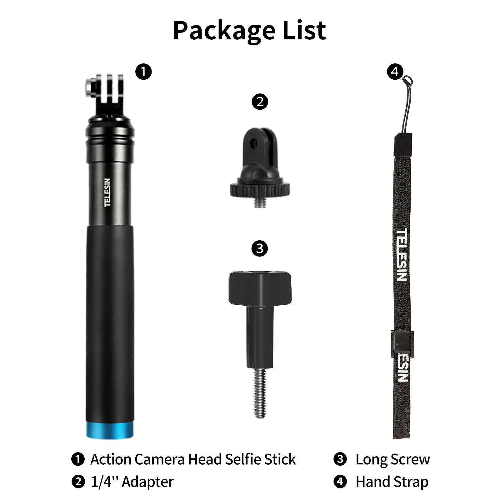 TELESIN Aluminum Alloy Extendable Handheld Selfie Stick Telescoping Pole for GoPro Hero 12 11 10 9 8 7 6 5 Insta360 Osmo Action 6 TELESIN Aluminum Alloy Extendable Handheld Selfie Stick Telescoping Pole for GoPro Hero 12 11 10 9 8 7 6 5 Insta360 Osmo Action 6
