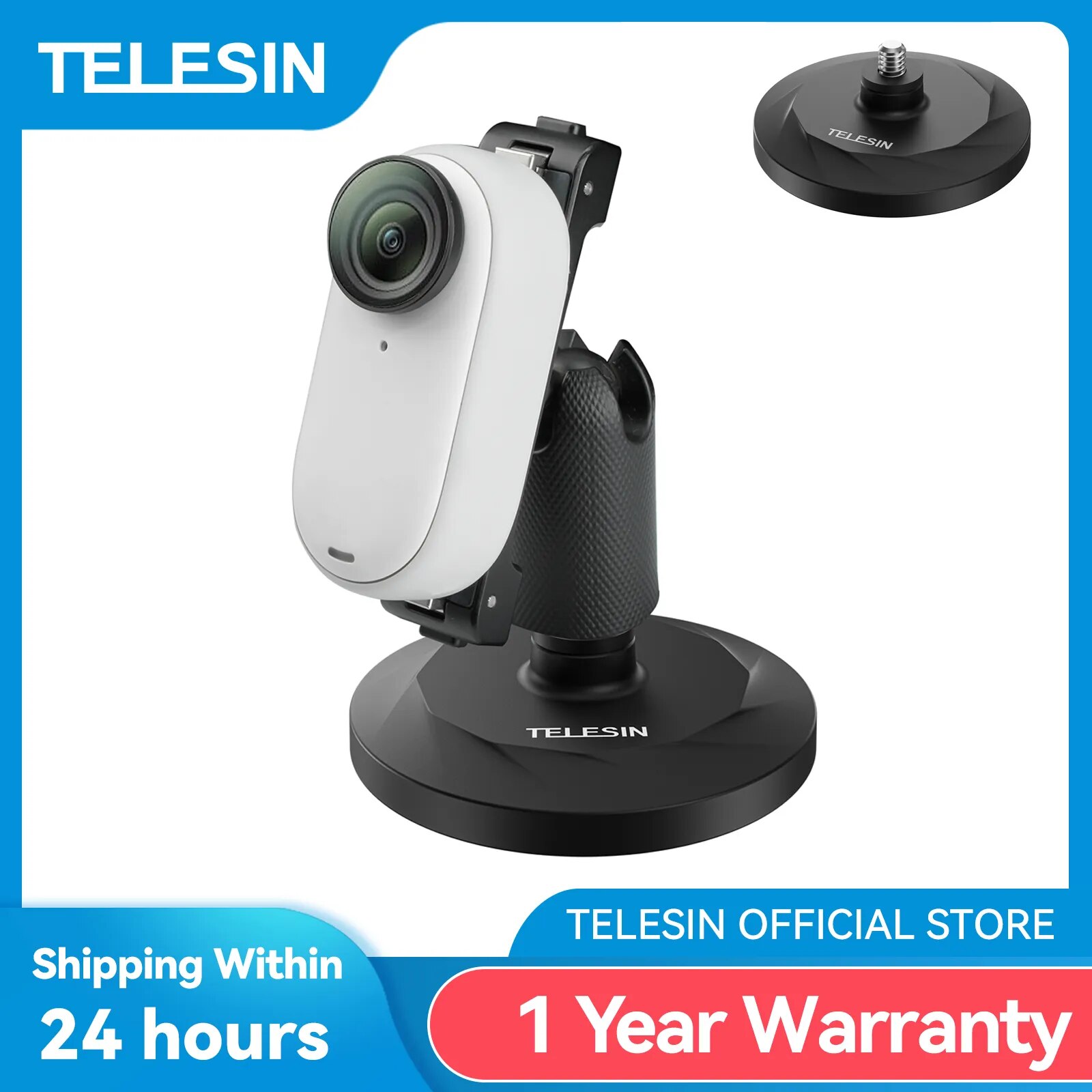 TELESIN Magnetic Suction Bracket Base Action Camera Holder For Insta360 G03 For Insta360 Go3 Accessories 1 TELESIN Magnetic Suction Bracket Base Action Camera Holder For Insta360 G03 For Insta360 Go3 Accessories 1