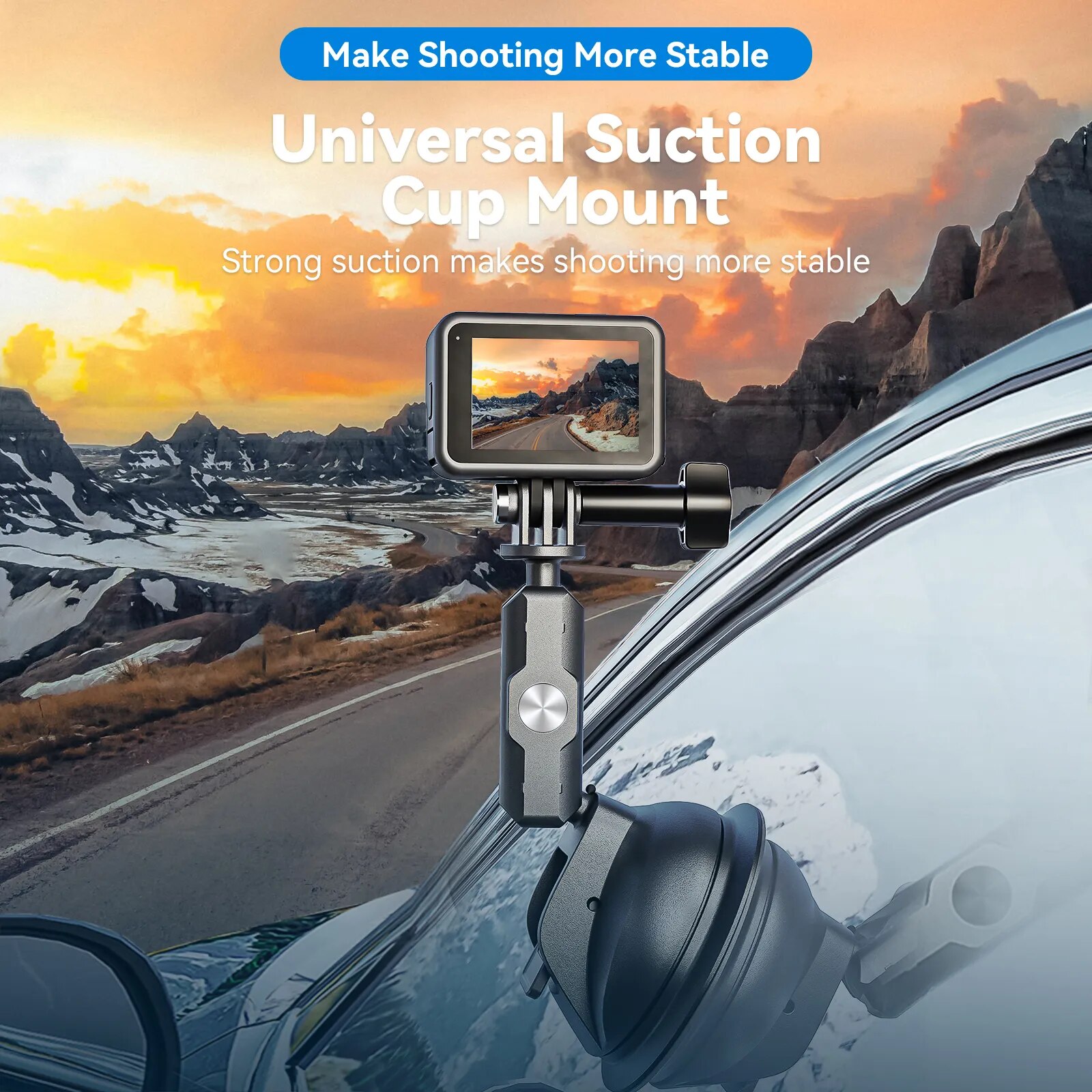 TELESIN Car Phone Action Camera Holder Suction Cup 360 Adjustable 1/4 Standard Adapter For GoPro Insta360 DJI Action Smart Phone 2 TELESIN Car Phone Action Camera Holder Suction Cup 360 Adjustable 1/4 Standard Adapter For GoPro Insta360 DJI Action Smart Phone 2