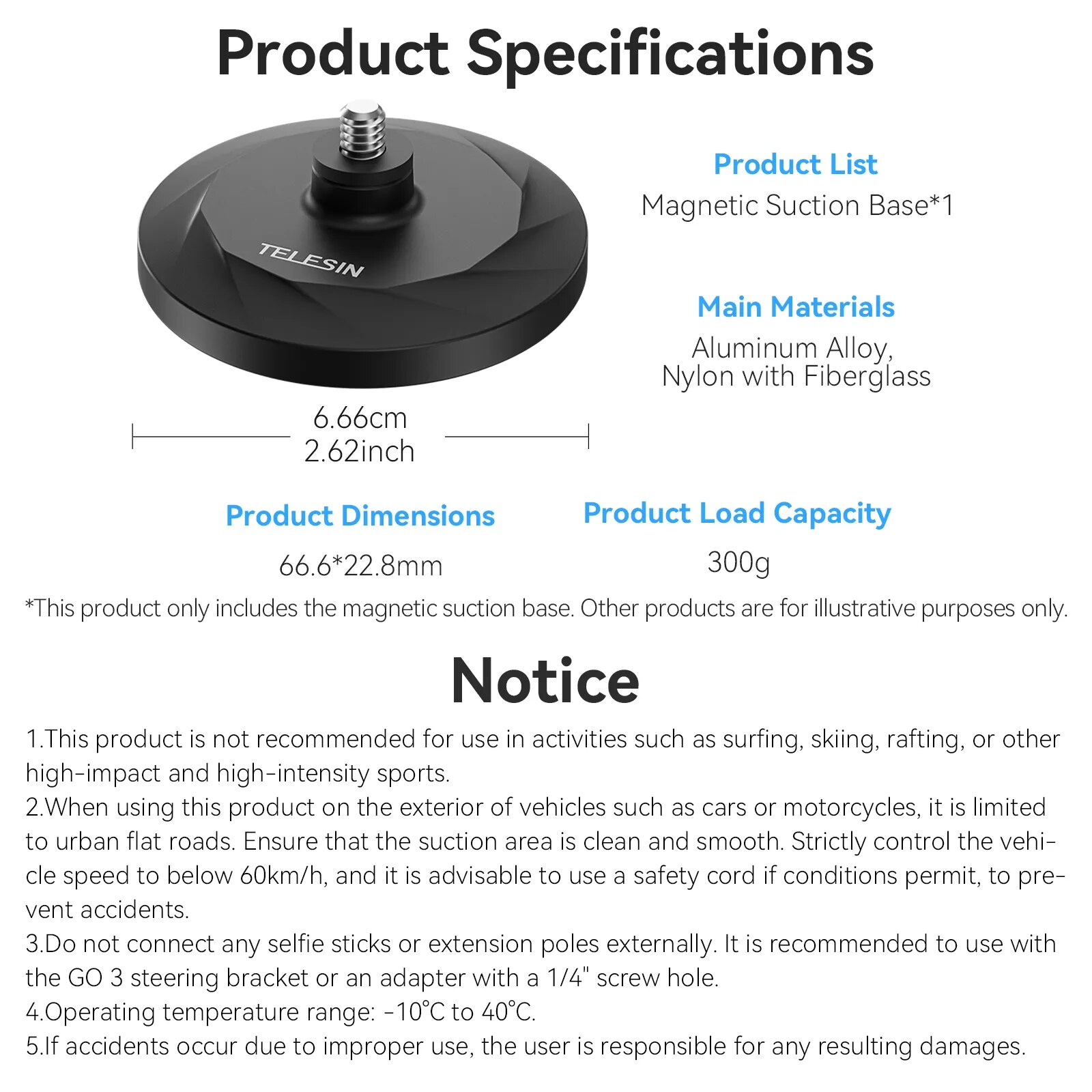 TELESIN Magnetic Suction Bracket Base Action Camera Holder For Insta360 G03 For Insta360 Go3 Accessories 6 TELESIN Magnetic Suction Bracket Base Action Camera Holder For Insta360 G03 For Insta360 Go3 Accessories 6