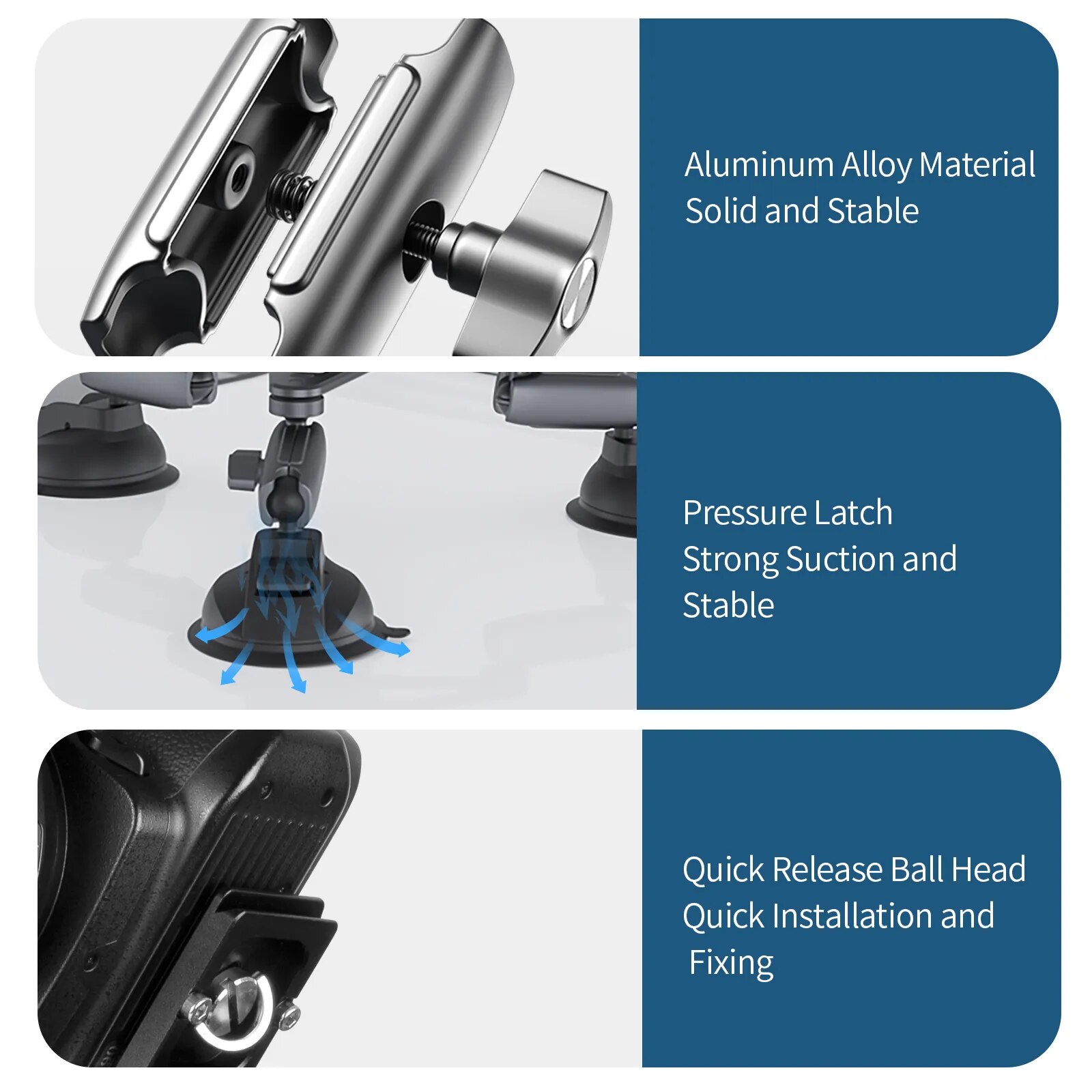TELESIN Suction Cup Car Tripod Holder Mount 360° Detachable Ball Head For Canon Sony For GoPro 10 9 8 Insta360 DJI Osmo Action 2 4 TELESIN Suction Cup Car Tripod Holder Mount 360° Detachable Ball Head For Canon Sony For GoPro 10 9 8 Insta360 DJI Osmo Action 2 4