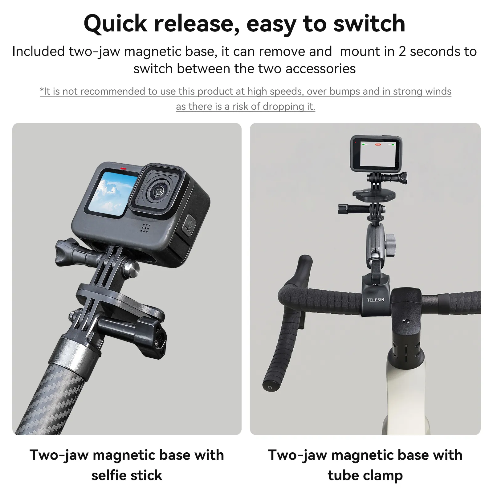 Magnetic Action Camera Quick Release Bracket: GoPro, Insta 360, DJI & Mobile Accessory 3 Magnetic Action Camera Quick Release Bracket: GoPro, Insta 360, DJI & Mobile Accessory 3