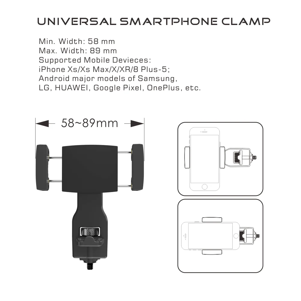 Smartphone Holder with 1/4 Standard Screw Avaialble to Gimbal for Mobile Multi Pro2 Pro3 Pro4 3
