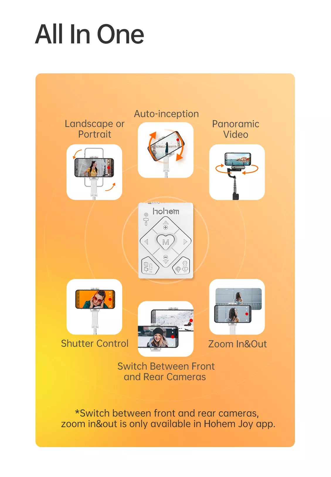 Remote control features for varied modes