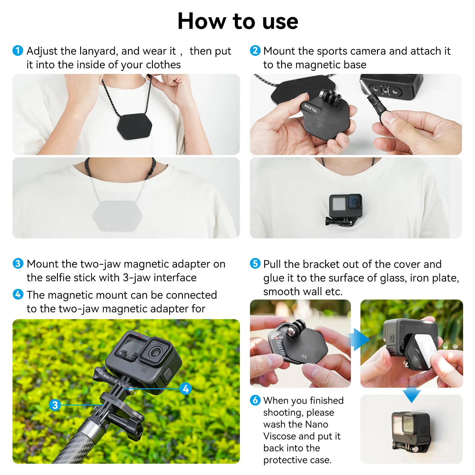 Magnetic Action Camera Quick Release Bracket: GoPro, Insta 360, DJI & Mobile Accessory 6 Magnetic Action Camera Quick Release Bracket: GoPro, Insta 360, DJI & Mobile Accessory 6