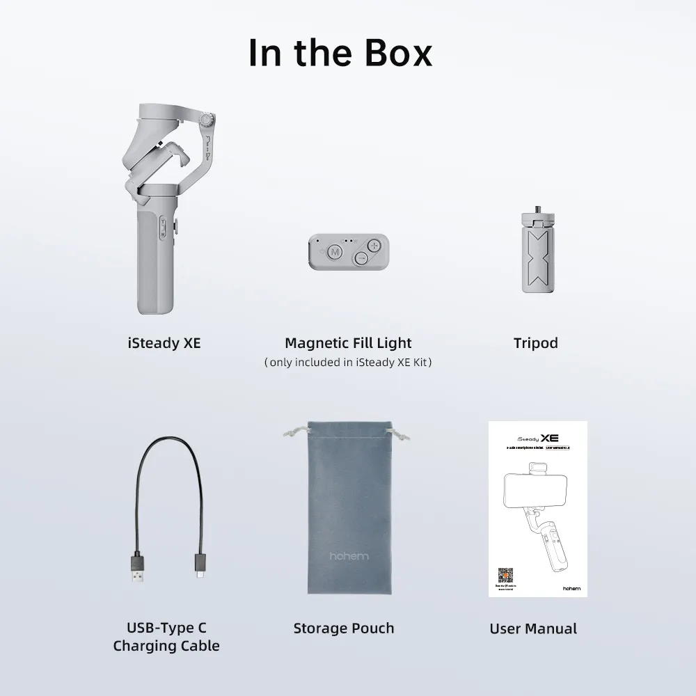 Hohem iSteady XE Kit Smartphone Gimbal 3-Axis Handheld Stabilizer Phone Selfie Stick Tripod with Magnetic Fill Light Video Shoot 6 Hohem iSteady XE Kit Smartphone Gimbal 3-Axis Handheld Stabilizer Phone Selfie Stick Tripod with Magnetic Fill Light Video Shoot 6